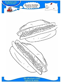 Çocuklar İçin Sandwich Boyama Sayfaları 